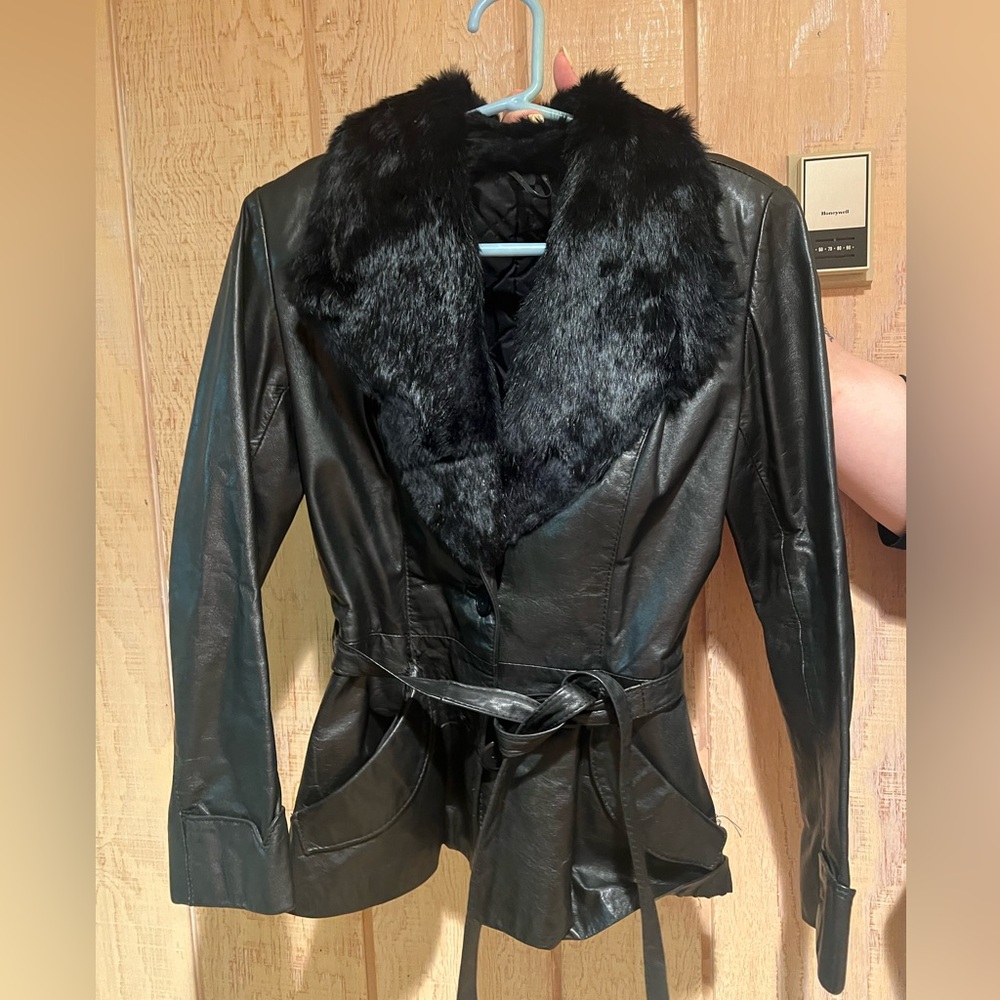 Women’s Leather Jacket with Belt